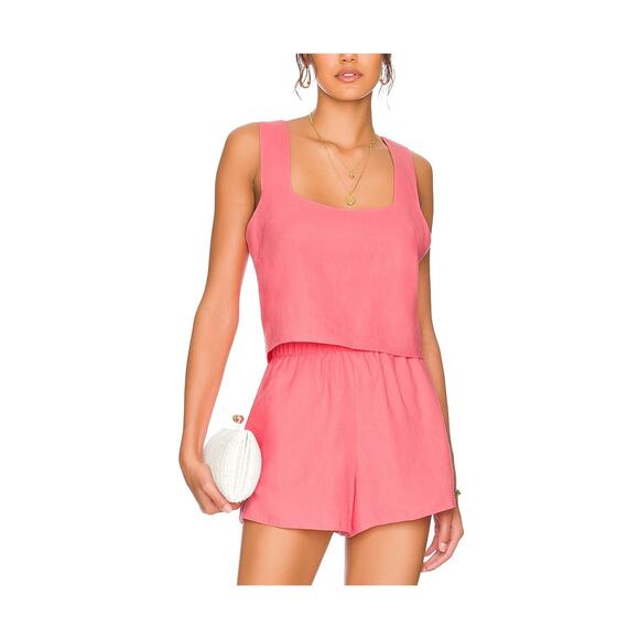 Show Me Your Mumu 'Tara' Pink Linen Crop Top Size XS - Picture 1 of 4